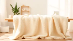 Fleece doek dat de creativiteit in een gezellige werkruimte benadrukt.
