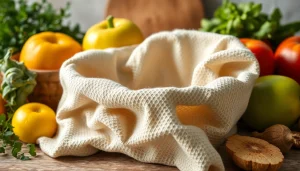 Kaasdoek in a vibrant kitchen setting, highlighting its texture and use in cooking.