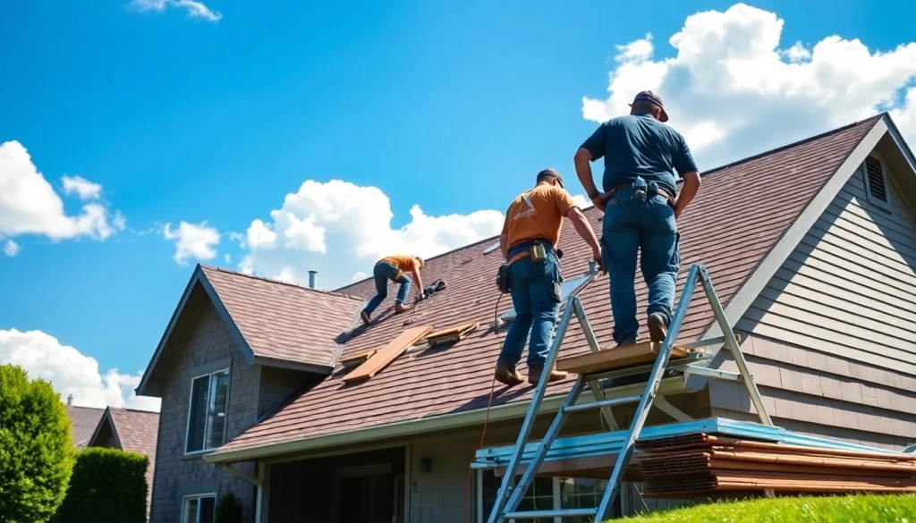 Enhance your home with Roofing Replacement Tigard Oregon, showcasing expert roofing workers on-site.